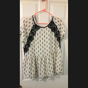 Black and Beige Blouse